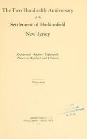 Tapa de The two hundredth anniversary of the settlement of Haddonfield, New Jersey