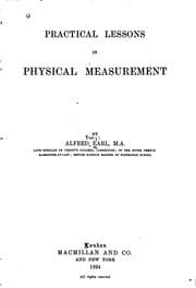 Tapa de Practical lessons in physical measurement