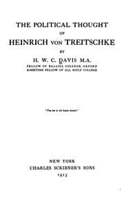 Tapa de The political thought of Heinrich von Treitschke