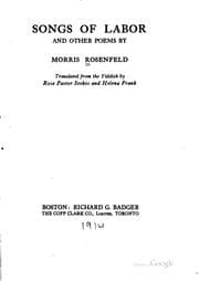 Tapa de Songs of labor and other poems