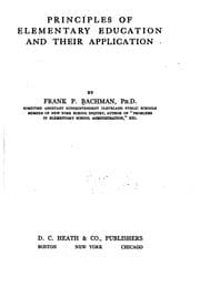 Tapa de Principles of elementary education and their application