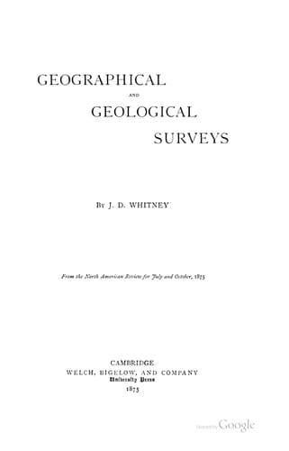 Tapa de Geographical and geological surveys