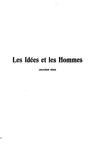 Tapa de Les idées et les hommes