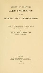 Tapa de Robert of Chester's Latin translation of the Algebra of al-Khowarizmi