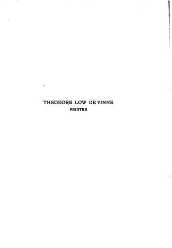 Tapa de Theodore Low De Vinne, printer