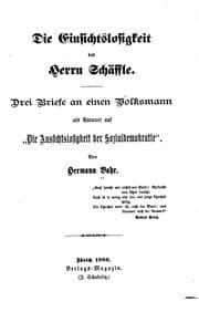Tapa de Die Einsichtslosigkeit des Herrn Schäffle