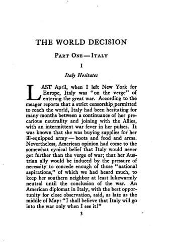 Tapa de The world decision