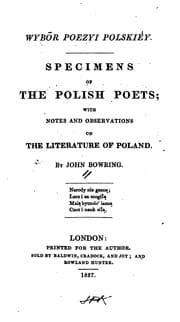 Tapa de Specimens of the Polish poets