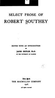 Tapa de Select prose of Robert Southey