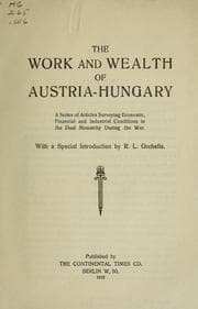 Tapa de The work and wealth of Austria-Hungary