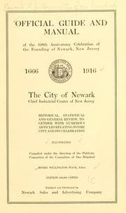 Tapa de Official guide and manual of the 250th anniversary celebration of the founding of Newark, New Jersey, 1666-1916
