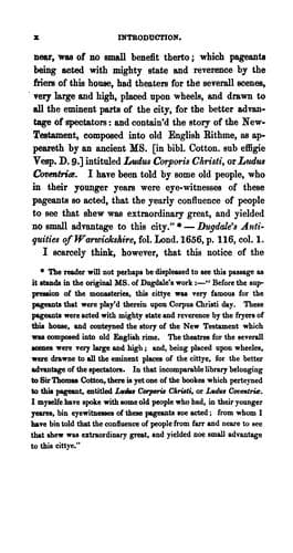 Tapa de Ludus Coventriae. A collection of mysteries, formerly reprsented at Coventry on the feast of Corpus Christi; edited by James Orchard Halliwell