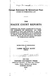 Tapa de The Hague court reports [1st]-   series
