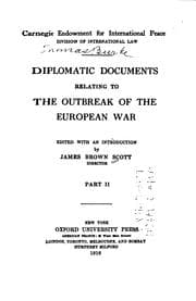 Tapa de Diplomatic documents relating to the outbreak of the European War