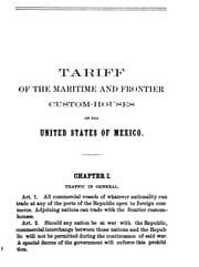 Tapa de Mexican tariff and custom-house laws