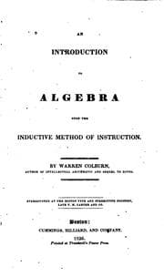 Tapa de An introduction to algebra upon the inductive method of instruction