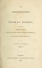 Tapa de The reminiscences of Thomas Dibdin