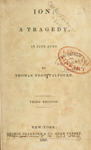 Tapa de Ion; a tragedy, in five acts
