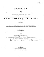 Tapa de Programm zum hundertsten jahrestage des todes Johann Joachim Winckelmann's im namen des Archäologischen museums der Universität Jena