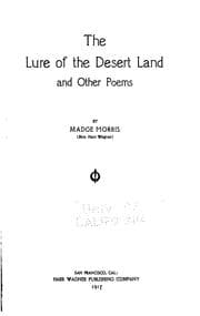 Tapa de The lure of the desert land, and other poems