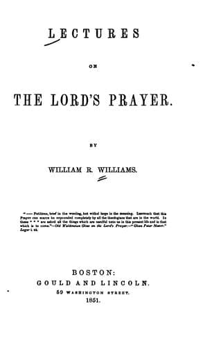 Tapa de Lectures on the Lord's prayer