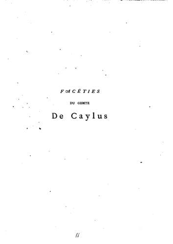 Tapa de Facéties du comte de Caylus