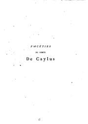 Tapa de Facéties du comte de Caylus