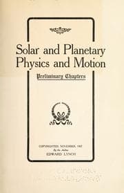 Tapa de Solar and planetary physics and motion