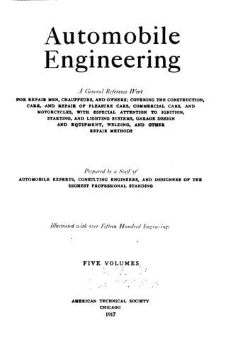 Tapa de Automobile engineering: a general reference work