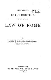 Tapa de Historical introduction to the private law of Rome