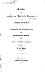 Tapa de Studien zur poetischen Technik Petrarcas ..
