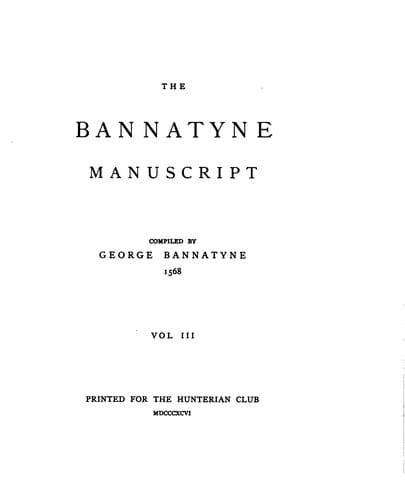Tapa de The Bannatyne manuscript