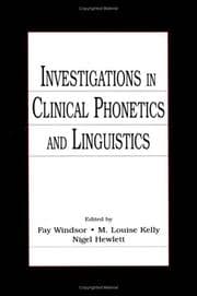 Tapa de Investigations in clinical phonetics and linguistics