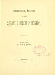 Tapa de Historical sketch of the Second Church in Boston