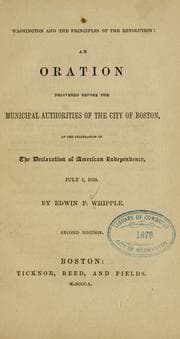 Tapa de Washington and the principles of the revolution