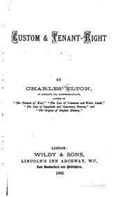 Tapa de Custom & tenant-right