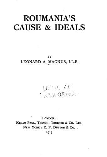 Tapa de Roumania's cause & ideals