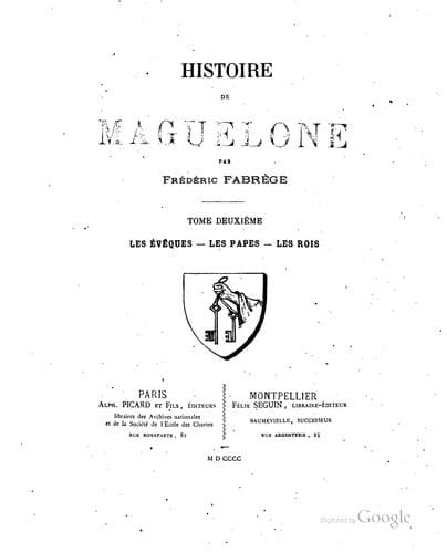 Tapa de Histoire de Maguelone