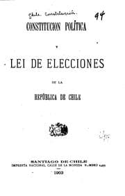 Tapa de Constitucion política y Lei de elecciones de la República de Chile
