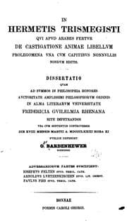 Tapa de In Hermetis Trismegisti qvi apvd Arabes fertvr De castigatione animae libellvm prolegomena vna cvm capitibvs nonnvllis nondvm editis ...