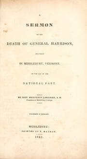Tapa de A sermon on the death of General Harrison
