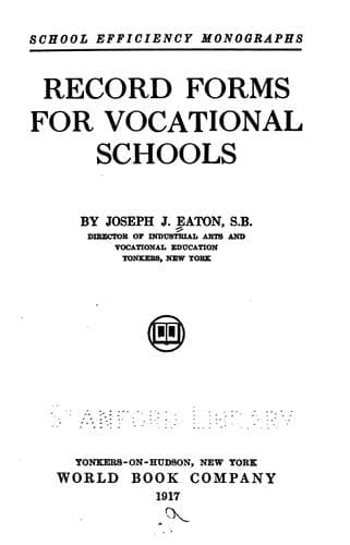 Tapa de Record forms for vocational schools