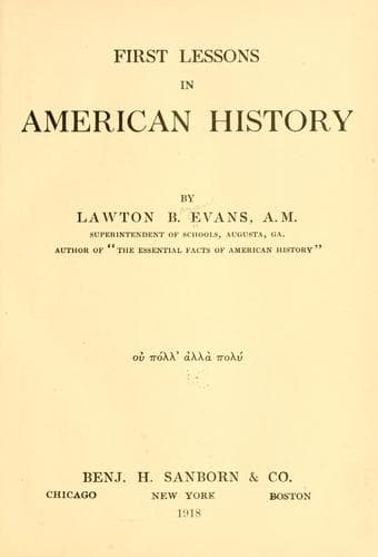 Tapa de First lessons in American history