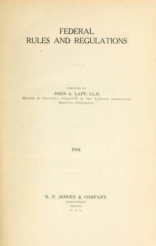 Tapa de Federal rules and regulations