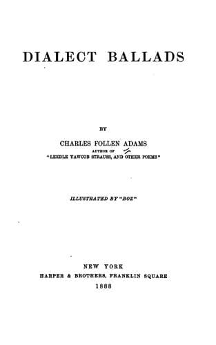 Tapa de Dialect ballads