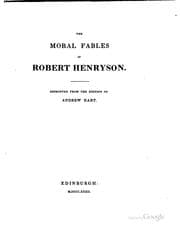 Tapa de The moral fables of Robert Henryson