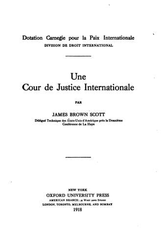 Tapa de Une cour de justice internationale