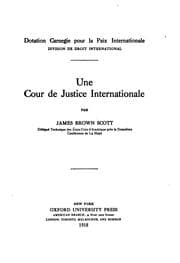 Tapa de Une cour de justice internationale