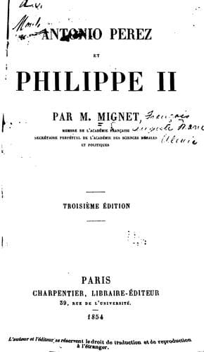 Tapa de Antonio Perez et Philippe II