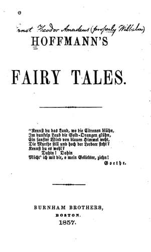 Tapa de Hoffmann's fairy tales ...